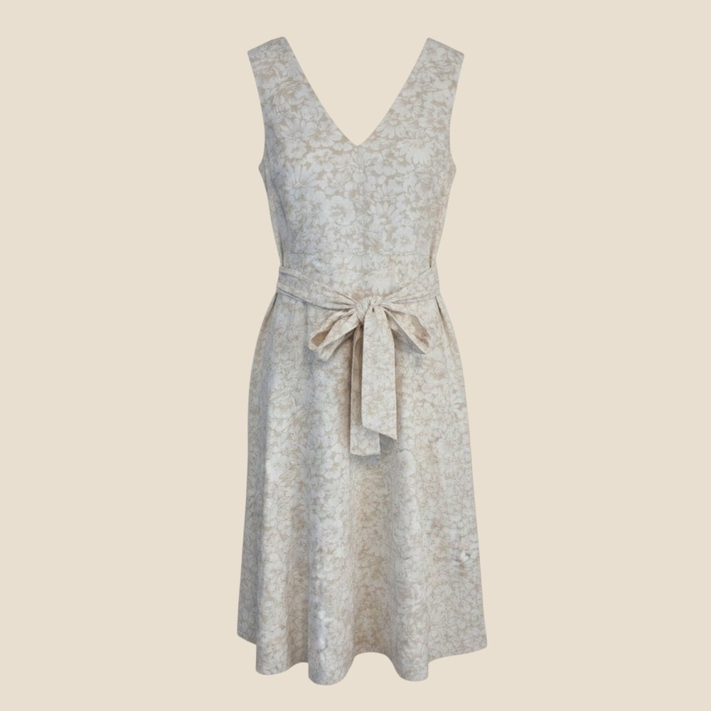 Ann Taylor Womens Garden Party Floral Dress Size Xs Petite Cottage Cotton Midi